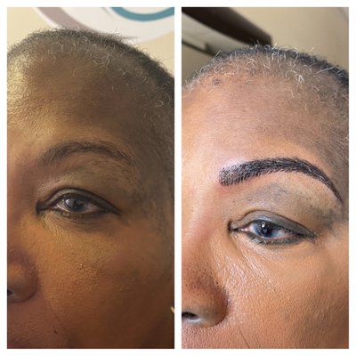 Microblading before and after.