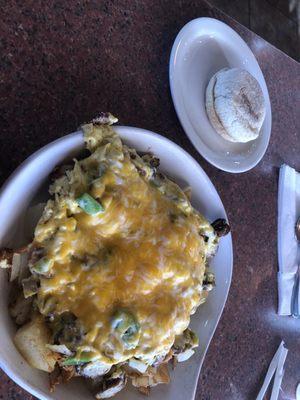 Country Skillet with English muffins