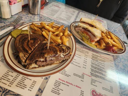 Mushroom Melt and Turkey Bacon Club