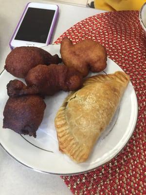 Puff- puff and meat pie.