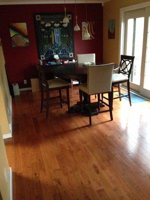 Installed new oak hardwood floor.