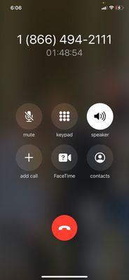 Screen Shot of Long, Tedious Phone Call with Cigna