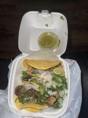 Three tacos