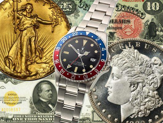 Rare coins, Watches and precious metals