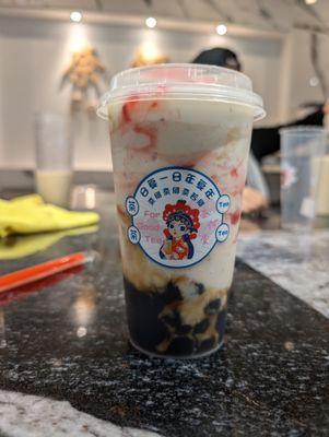 Strawberry Oosmanthus with Brown Sugar Boba