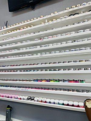 Full range of gel and acrylic powder colors