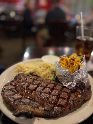 Ribeye baked potato rice pilaf