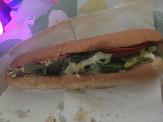 footlong spicy italian on wheat