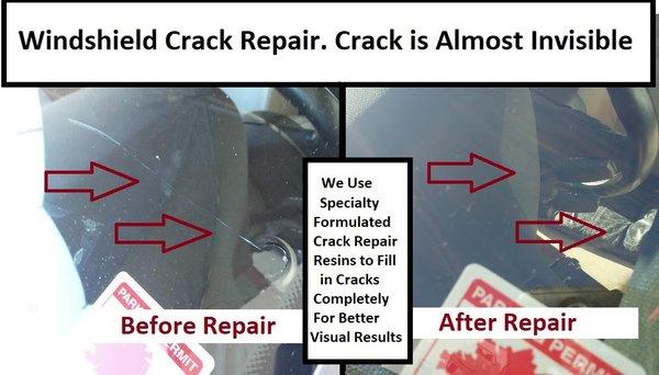 Repairing the crack in your windshield often minimizes the appearance of the damage & saves you money vs replacement