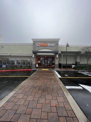 View of the shop from the parking lot. Target and Five Below to the left.