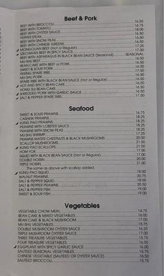 Menu page 3 Taken April 2024