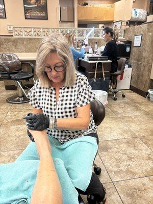 My pedicurist Patricia