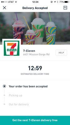 Postmate 711 so awesome totally craving a slurpee