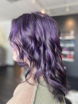 Gorgeous purple highlights