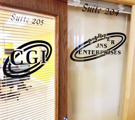 Signs & Custom T-Shirts is our business. Top 5% can design & apply your window or wall graphics to give your office that professional look.