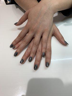 Cat eyes with stars gel nail design