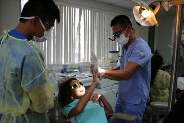 Dr. Ma at a volunteer clinic in Ensenada, Mexico