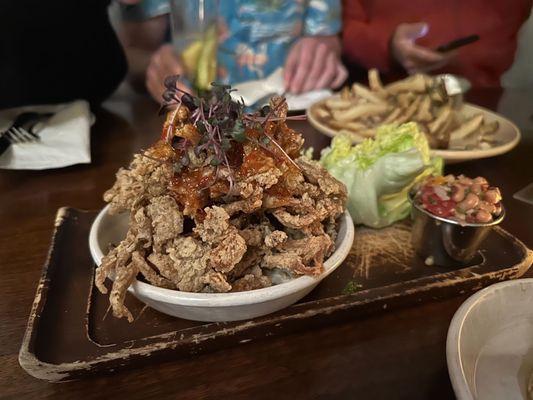 Crispy mushroom lettuce wrap