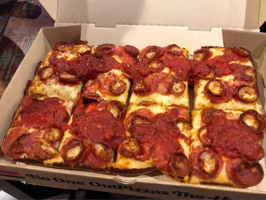 Detroit-style pizza $12