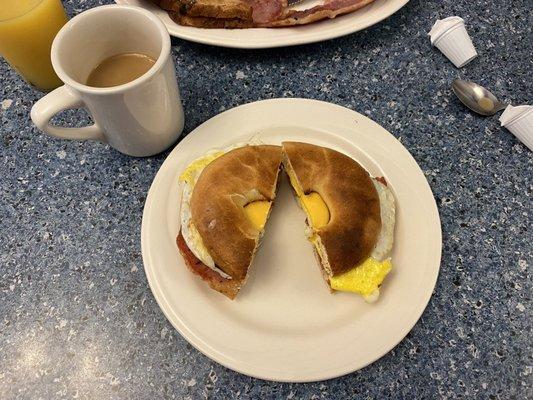 Virginia Ham, Egg, and Cheese on a Bagle