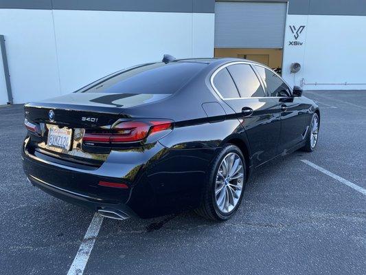 BMW 540 in for Full Ceramic Tint and PPF