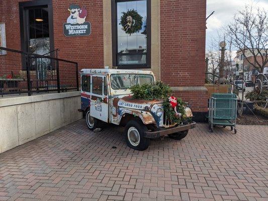 Westborn is located in a former post office. A vintage USPS truck guarding an entrance serves as a reminder.