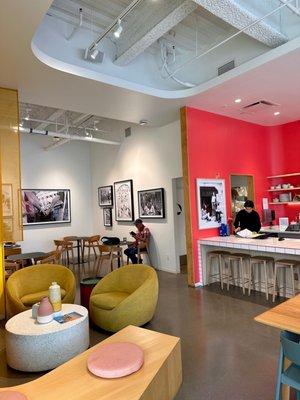 Spacious and colorful coffee house