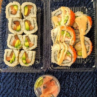 Salmon & Avocado roll & Shrimp Tempura roll