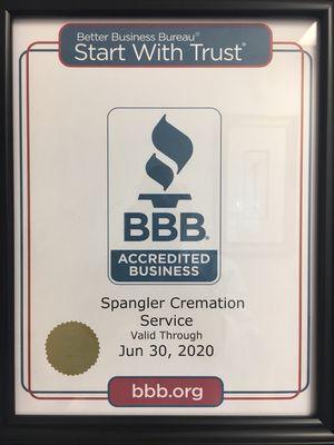 We are proud to have a Better Business Bureau accreditation of A+.