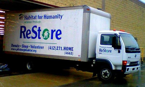 The ReStore truck picks up large donations of home furniture and building materials right from the doorstep of your home.