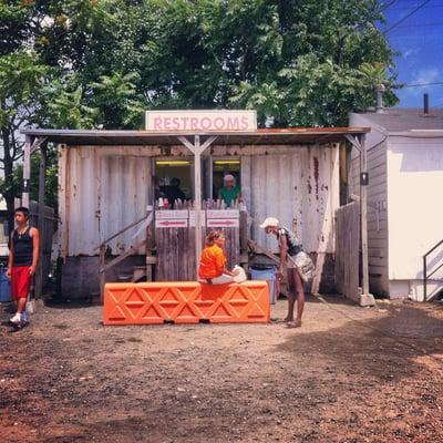 The restrooms at the flea market- lol