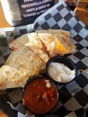 Great happy hour quesadillas w chicken