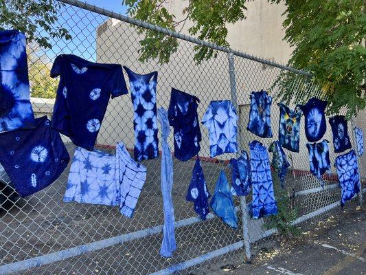 Creations of the students hanging out to dry.