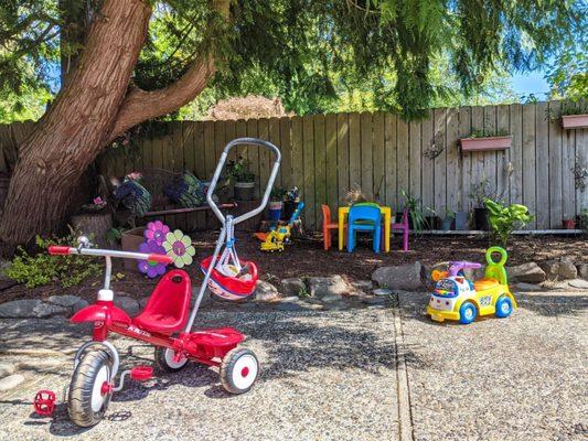 Glimpse of outdoor space, Little Galaxy Child Care, Kirkland