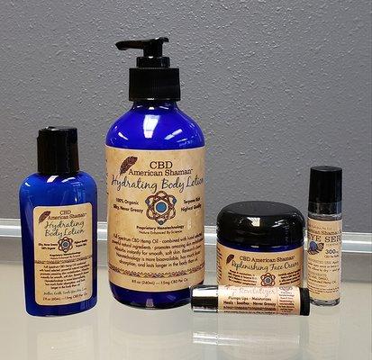 We carry products from American Shaman including lotions, creams, and chap stick.