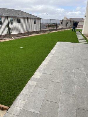 Synthetic Turf w/ pavers