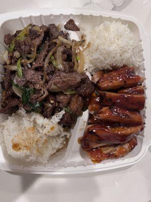 Chicken Teriyaki and Mongolian Beef