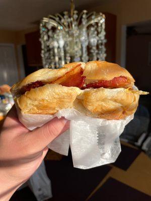 Bacon egg and cheese croissant