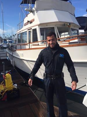 One of our Tech Divers Justin, getting ready for work.