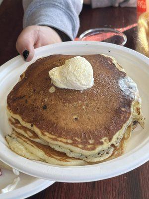 Pancakes w/ chocolate chips ( half order)