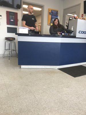 Front desk staff, Chris and Morgan.