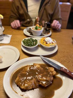 Country Fried Chicken; Green Beans; Baked Potato