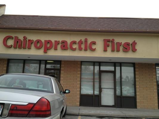 Front of chiropractor first.