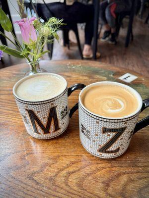 Vanilla pecan latte Lavender latte with mushroom powder