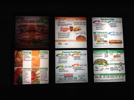 Drive thru menu