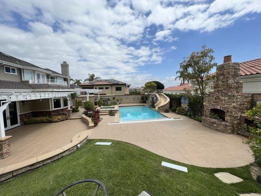 Pool deck concrete staining in Ventura, CA