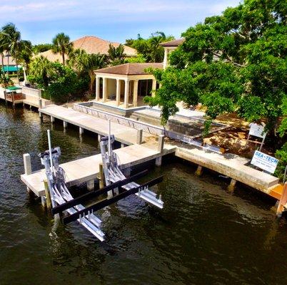 Sea-Tech works with Neptune Boat Lifts to deliver the highest quality marine equipment.  Seawall repair, concrete dock and pier, boat lift