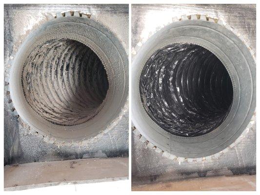 Before and After duct cleaning in Lewes, DE