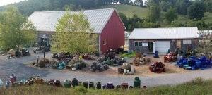 Lots of beautiful pottery in front of our sales building (used to be a 19th century barn) and a building dedicated to nothing but fish.