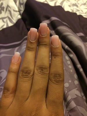 Acrylics with OPI nail polish